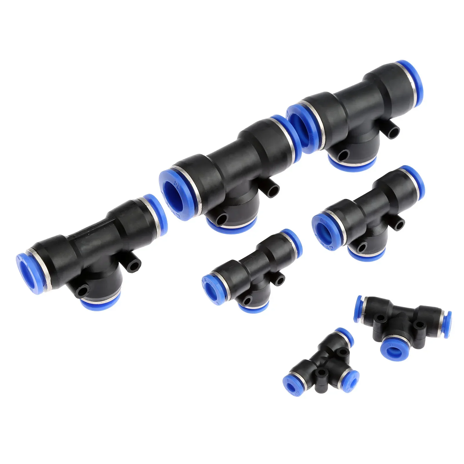 1Pc T-junction Pneumatic Fittings Air 3 Way Quick Joint Fitting Connector Plastic  Part PE4/6/8/10/12/14/16mm Tube Hose