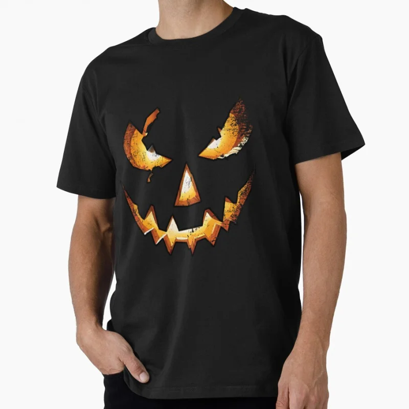 

Horror Jack-o'-lantern trick or treat pumpkin ghost Scary Halloween gift T shirt for man Large size Tops 100% cotton clothes