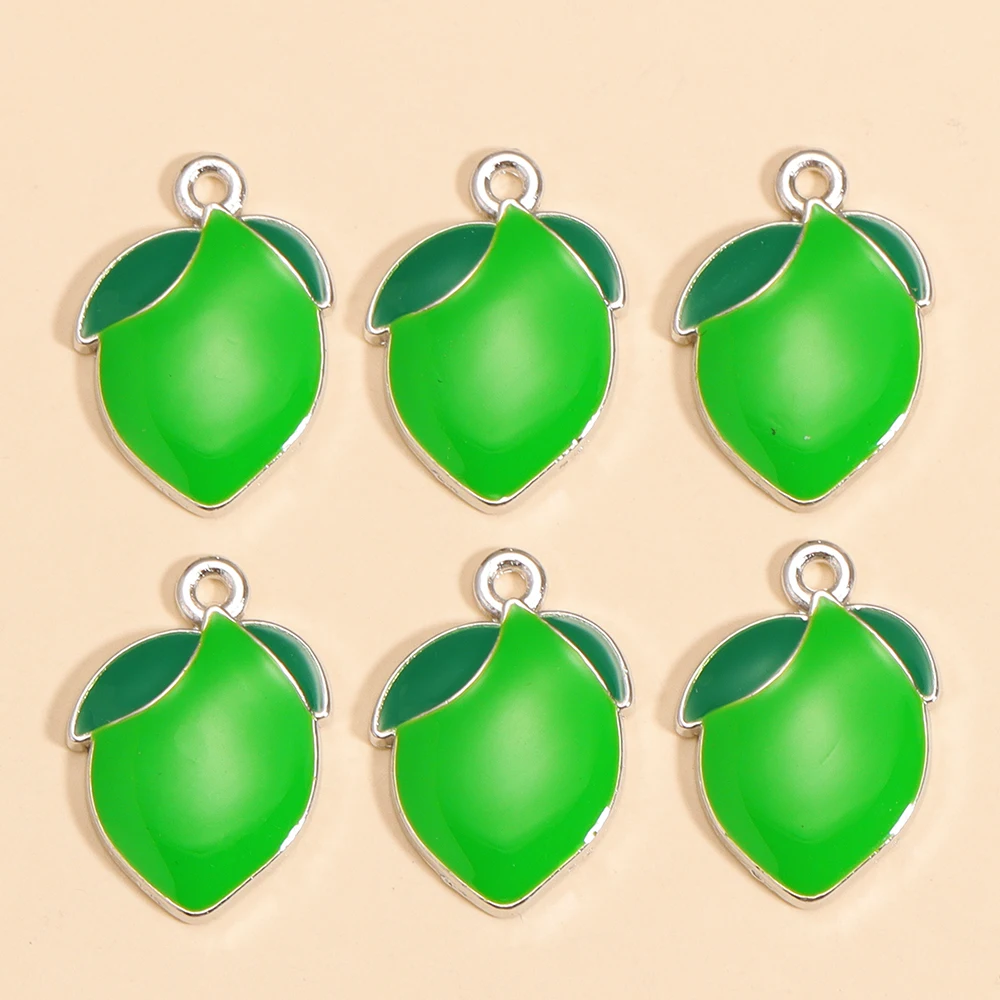 10Pcs Enamel Orange Charms for DIY Jewelry Making