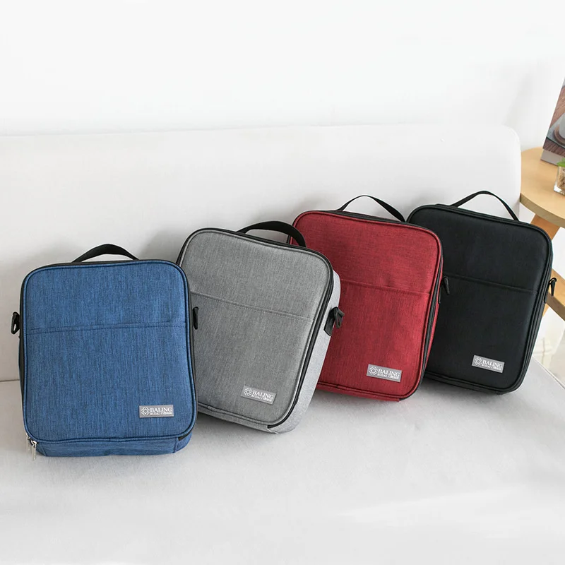 Square Thermal Lunch Bags Insulated Food Meal Container Office Cooler Lunchbox With Shoulder Strap Portable Travel Picnic Bag