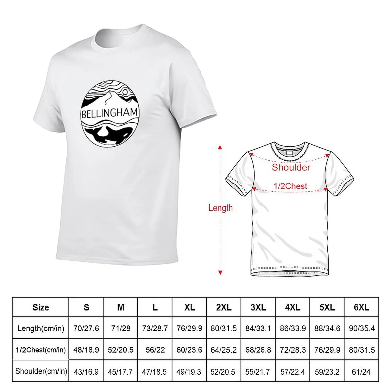 Killer Whale Bellingham Washington T-Shirt Short sleeve tee vintage t shirts mens graphic t-shirts