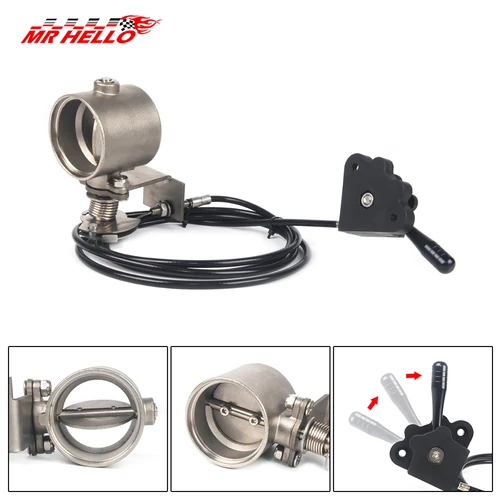 Imagen 1 del producto Kit de silenciador de tubo de escape Universal para motocicleta, válvula de corte de escape, operación Manual, soporte de soldadura, 2 "", 51mm