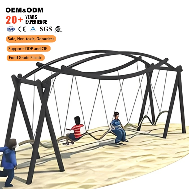 

Custom OEM Outdoor Playground Curved Metal Swing System For Children Outdoor Sport