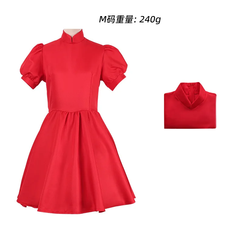 أزياء ذهبية هيم بونيو التأثيرية على الهاوية فستان أحمر شخصي ملابس الأطفال البالغين أزياء تنكرية لدور الهالوين