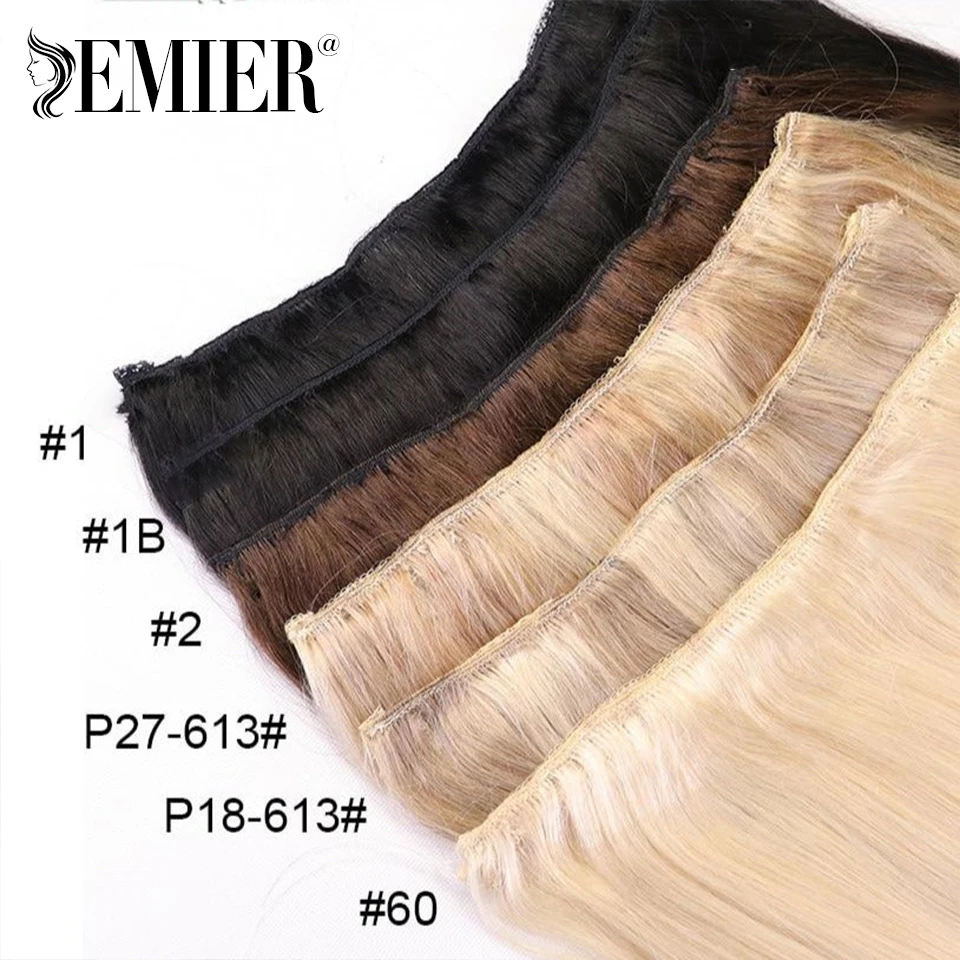 كليب في وصلة إطالة شعر طبيعي قطعة واحدة 5 مقاطع على 100% شعر بشري حقيقي مستقيم 70 جرام 100 جرام 120 جرام قطعة واحدة وصلات شعر كاملة الرأس