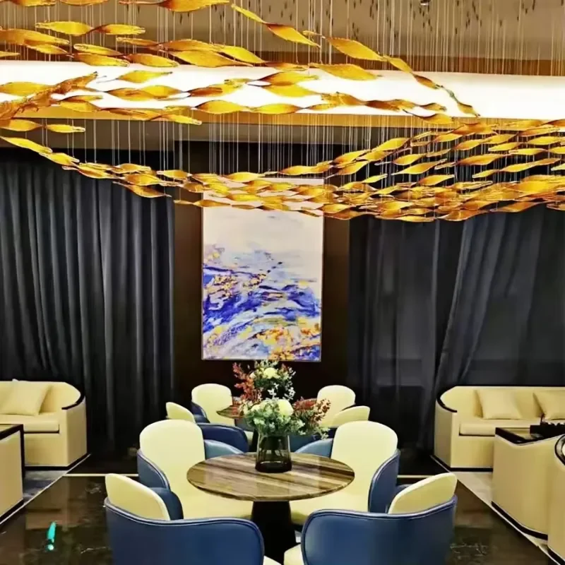 Modern Luxury Large Glass Chandelier for Hotel Lobby Shopping Mall Project High Quality Contemporary Ceiling Light Fixture