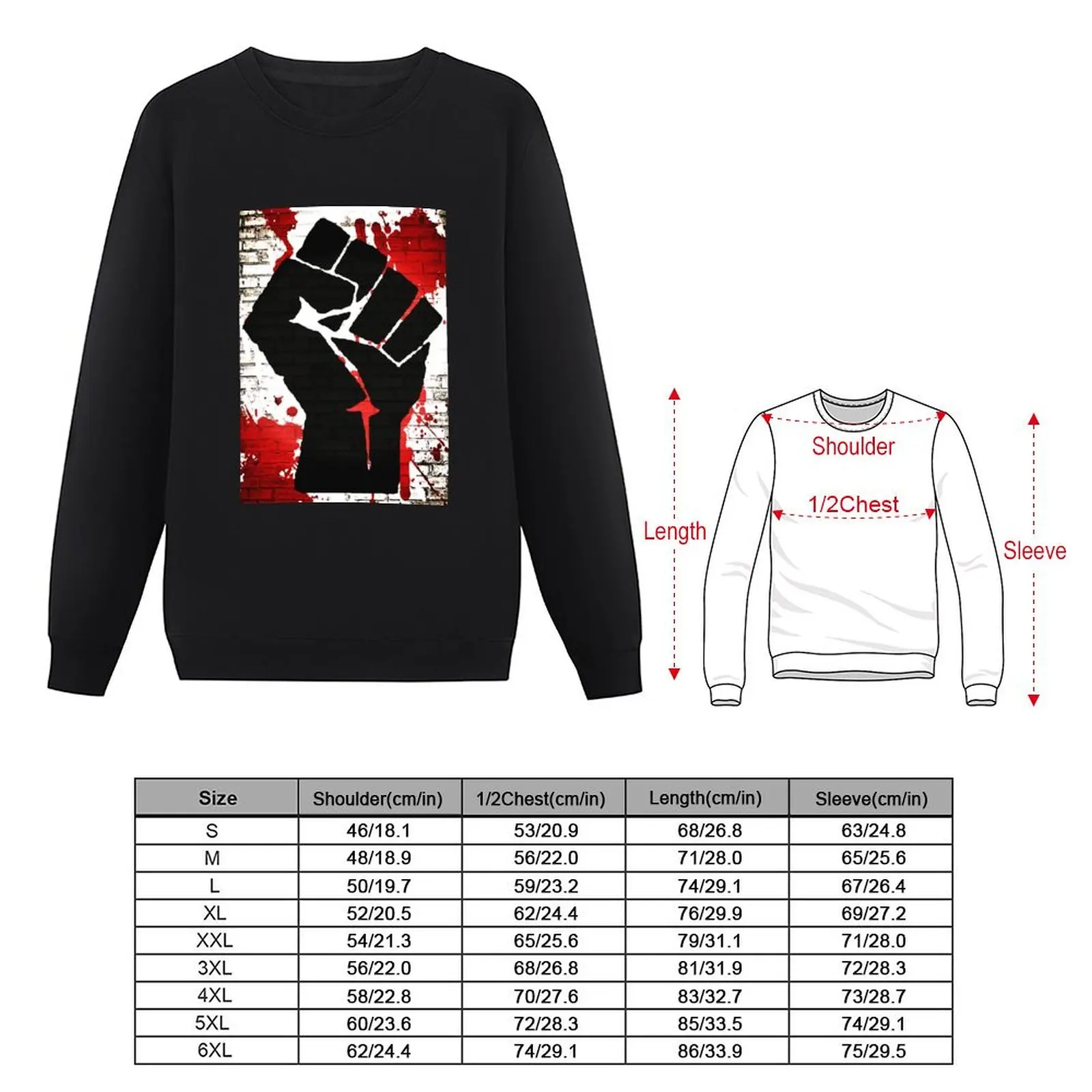 Raised Fist Graffiti Style Pullover Hoodie autumn new products men's clothes new sweatshirt