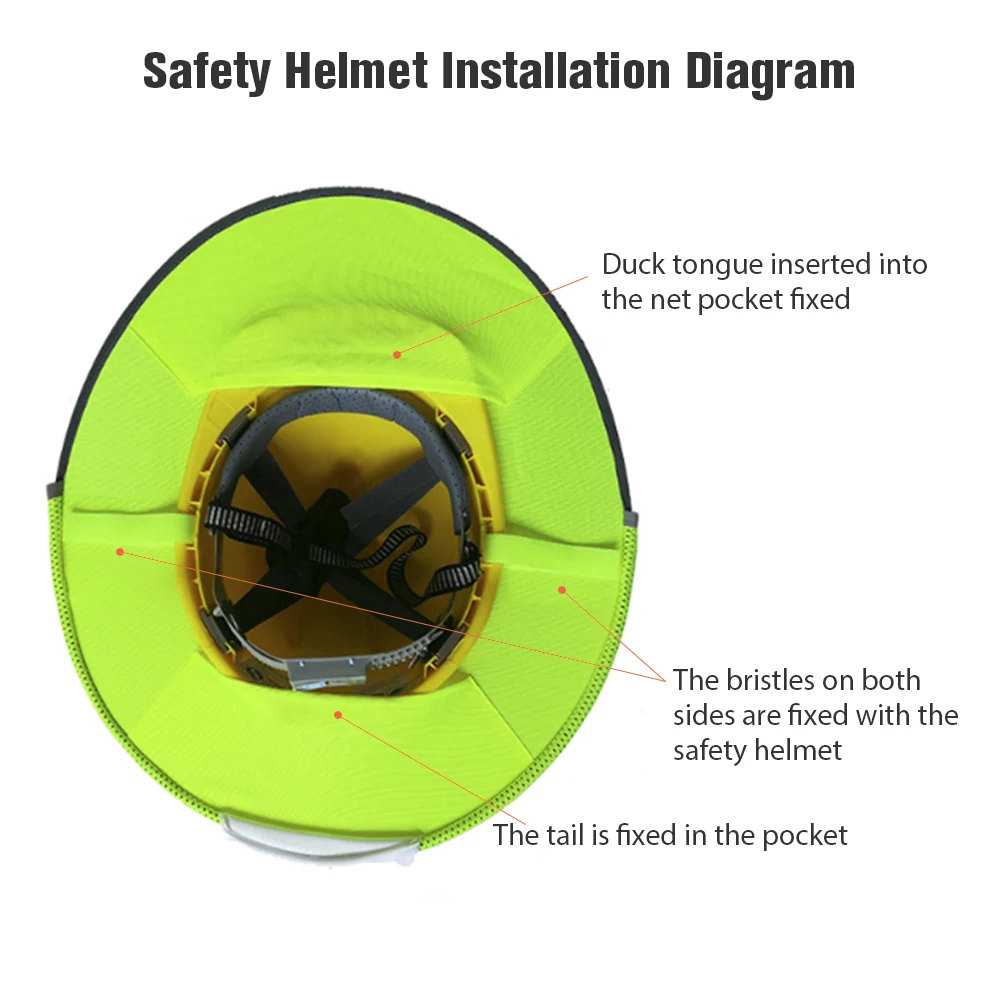 Sunscreen Helmet Brim is Suitable for Reflective Safety Sunscreen Helmet for Construction Sites Outdoor Installation