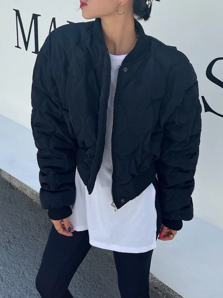 Parka stile corto donna manica lunga abiti invernali cappotti minimalisti solidi per donna Ropa Mujer caldo Harajuku High Street retrò