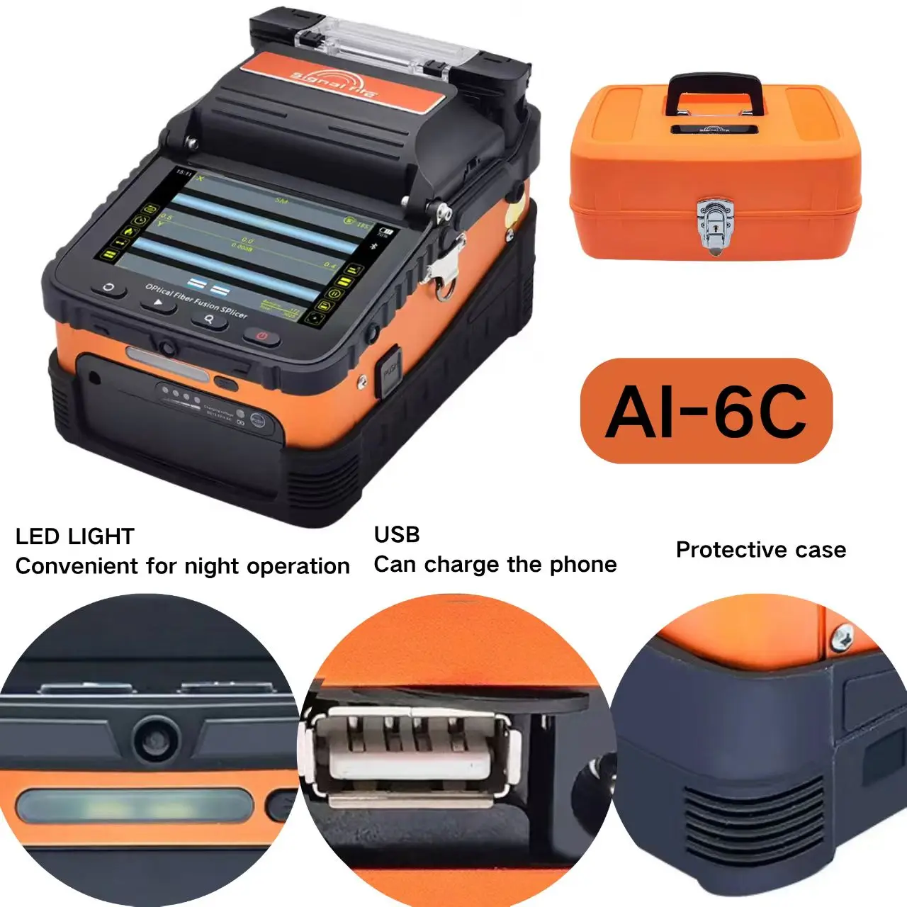 

Оптоволоконный сварочный аппарат серии ZhuoShi AI-6C, шестимоторное выравнивание сердечника, 8-секундная многофункциональная оптоволокно инструменты