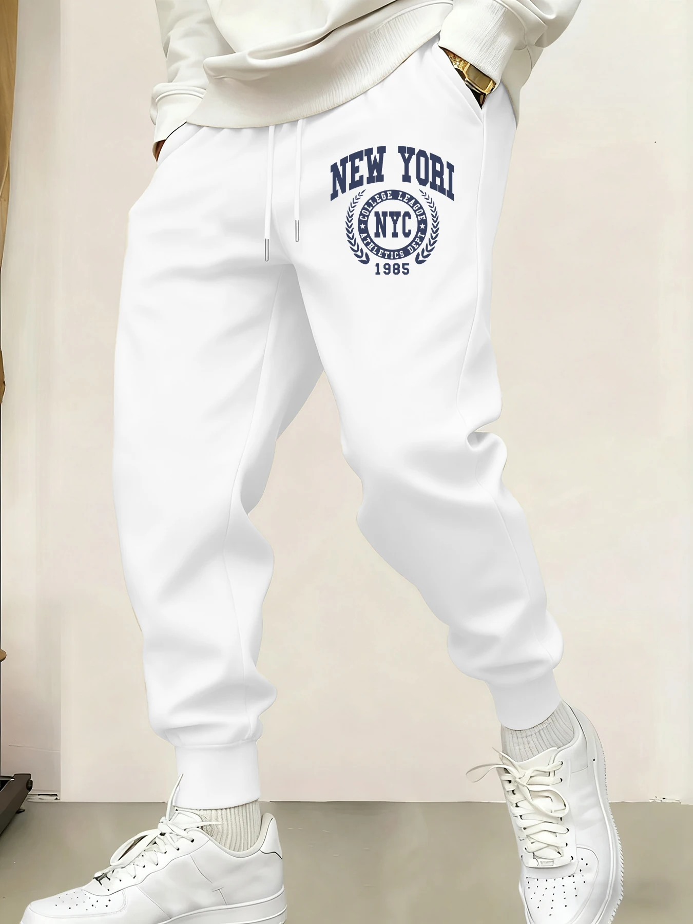 

New York Nyc 1985 City Graphic Print Man'S Sweatpants Y2K Hip Hop Trousers Casual Multicolor Pants Fashion Fleece All-Match Pant