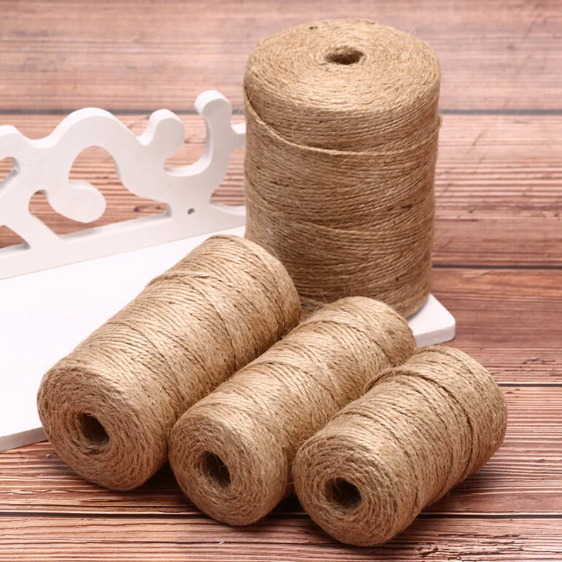 Natural Jute 50m/80m/100m Burlap String Wrapping Cords Thread Scrapbook Tool Double Hemp Rope Paper Album Craft Decor