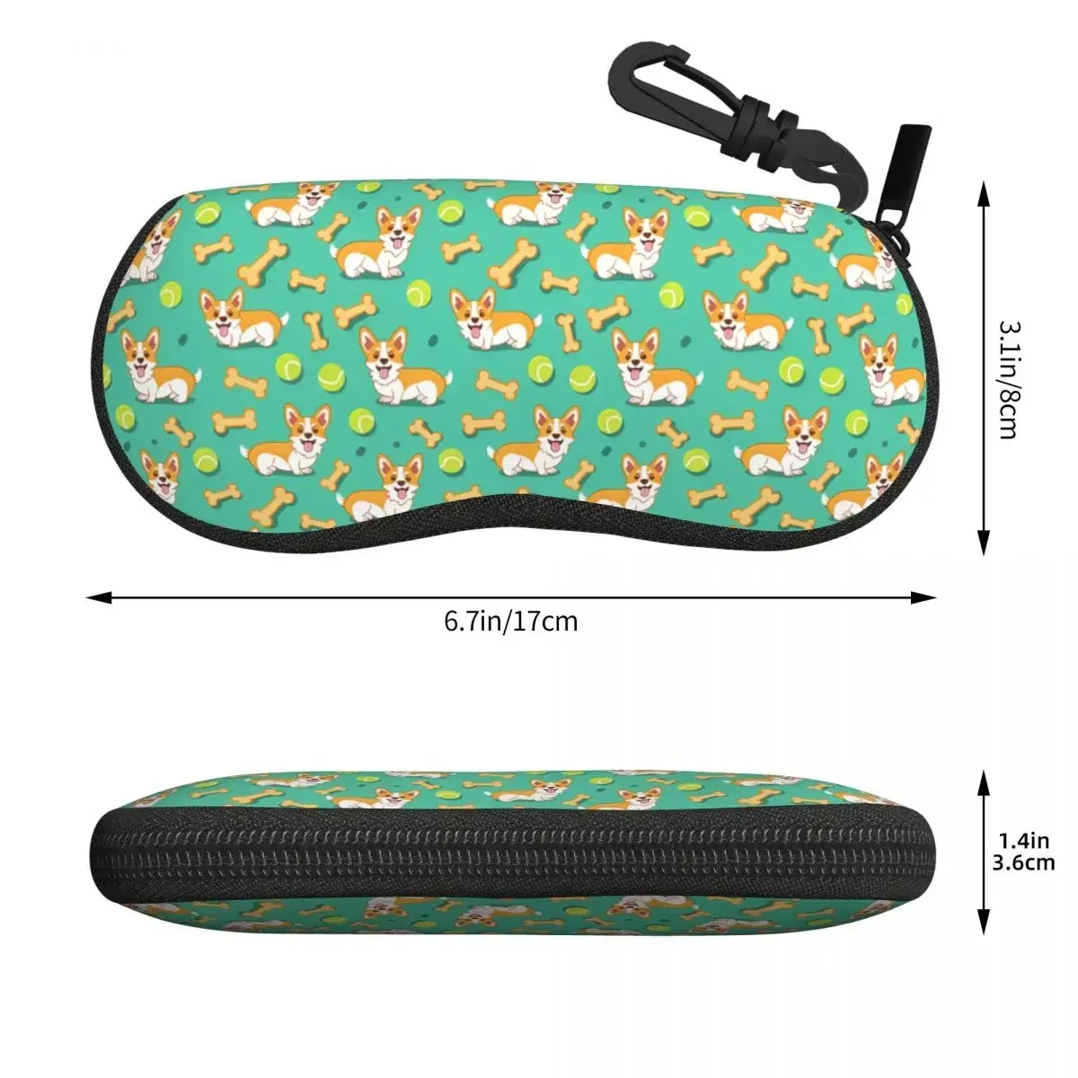 Custom Corgi Dog Pattern Shell Eyeglasses Case Men Women Cute Glasses  Sunglasses Box Pouch