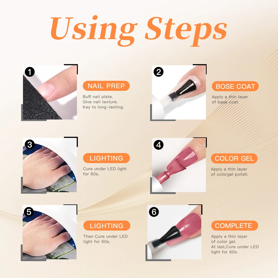 8 ml Set de gel funcional para uñas con capa base y capa de brillo, capa mate, gel polish removible para diseño de uñas 6