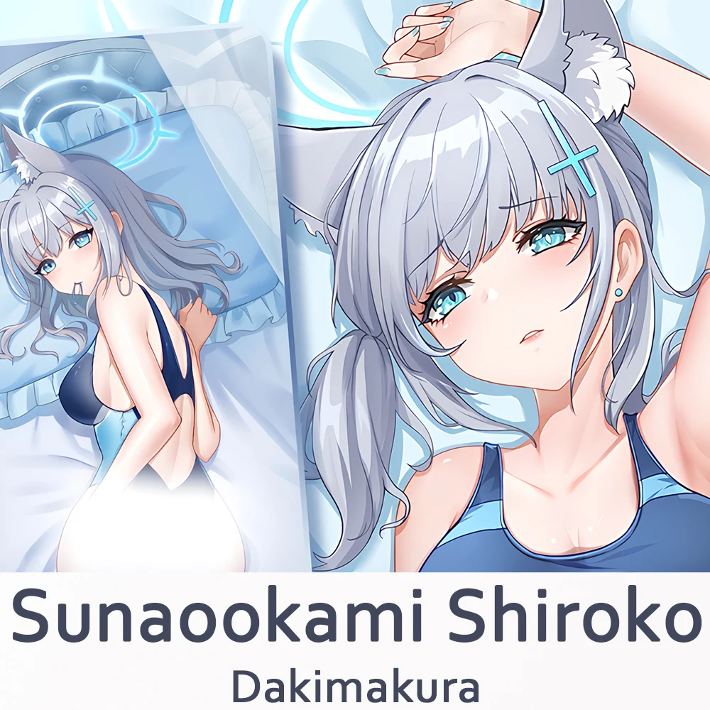 Blue Archive Sunaookami Shiroko Dakimakura 2WAY Hugging Body Pillow Case Anime Otaku Pillow Cushion Cover Xmas Gifts