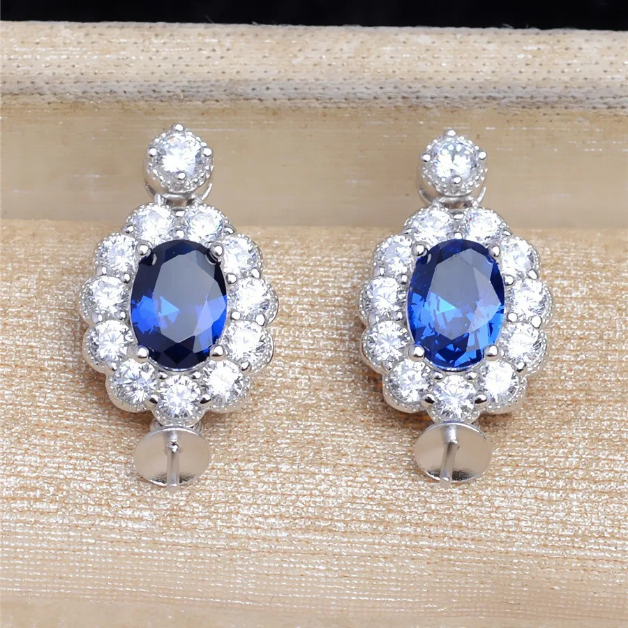 Gorgeous 925 Sterling Silver Earrings Base Findings Mountings Jewelry Mounts Fittings Women's Accessories for 8-13mm Pearls