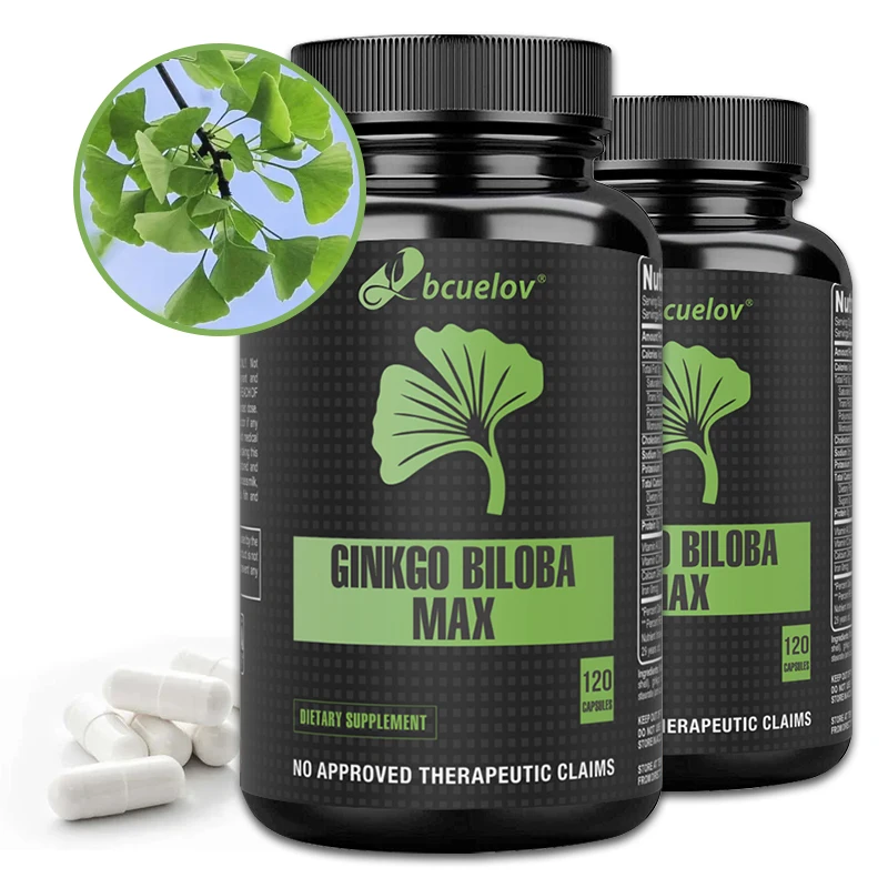 Potenciador de Ginkgo Biloba, apoya la función cerebral y la memoria, mejora el pensamiento y la concentración, claridad mental, 120 cápsulas