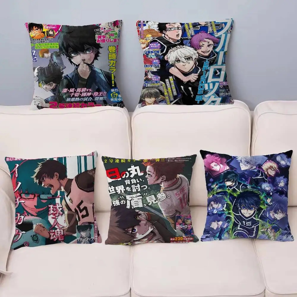 أنيمي الأزرق قفل غرفة ديكور جماليات كيس وسادة ديكور المنزل غرفة نوم أريكة سرير الأريكة وسادة غطاء 45x45 #6