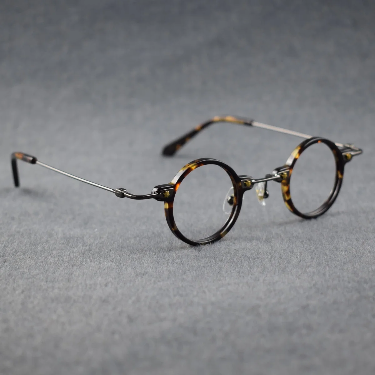 Fashion Retro Small Round 36mm Steampunk Eyeglasses Frames Acetate Vintage Tortoise Glasses Japan Hand Made Men Women