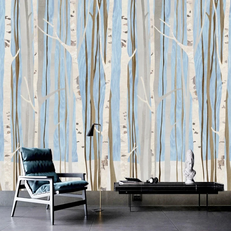 Custom 3D Forest Landscape Wall Mural Wallpaper Hand Painted Nature Scenery for Living Room Bedroom TV Background Wall Home Deco