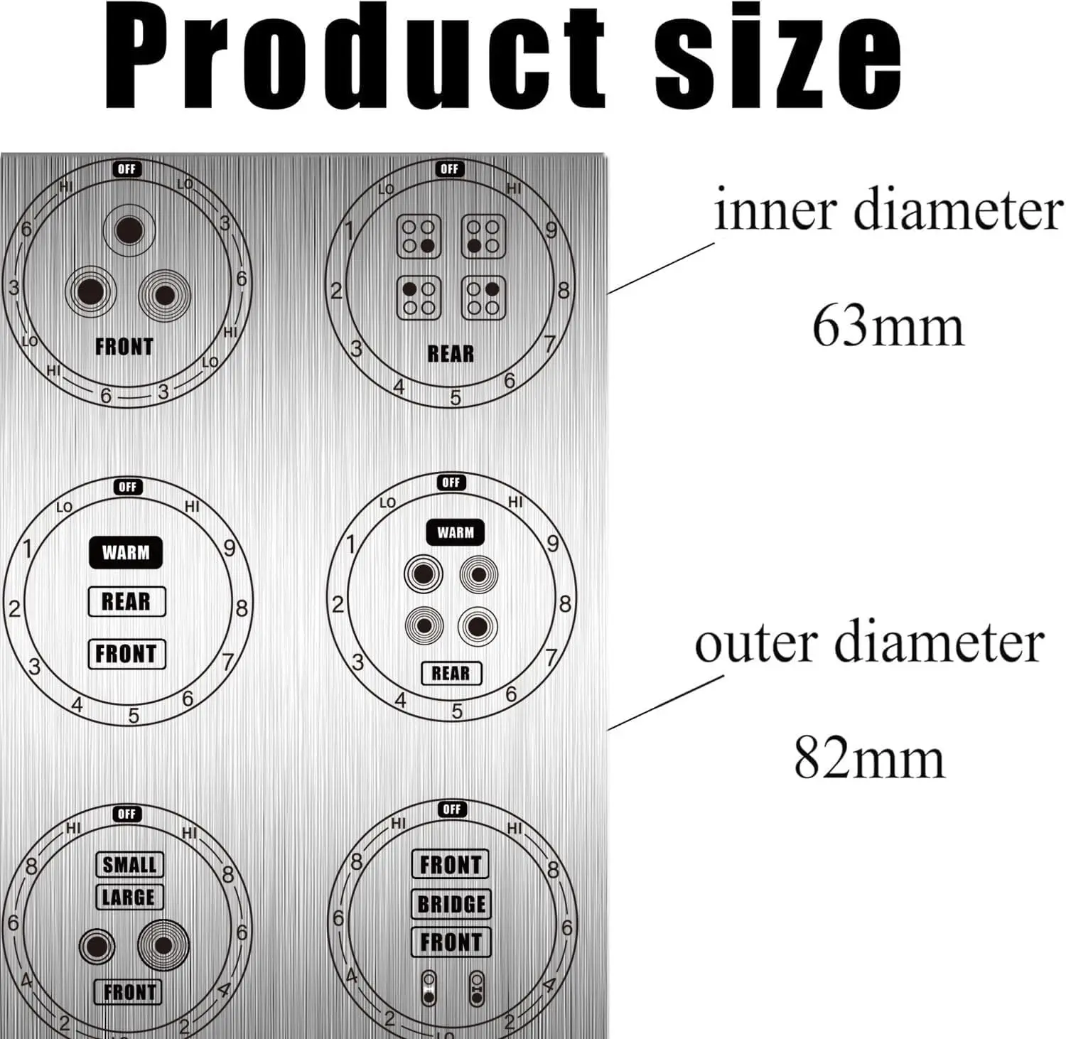 Stove Dials Stickers for Burner Cook Top Hob Cooker 38 Pcs Silvery-Metallic Stovetop Knob Symbols Decals Electric Range Knob Kit