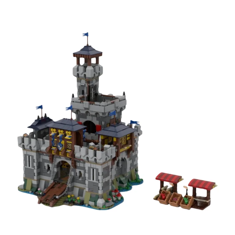 

MOC Medieval House Castle Model - Small Particle Building Blocks Toy Set - 3025 Pieces - Suitable for All Hobbyists - Desktop De