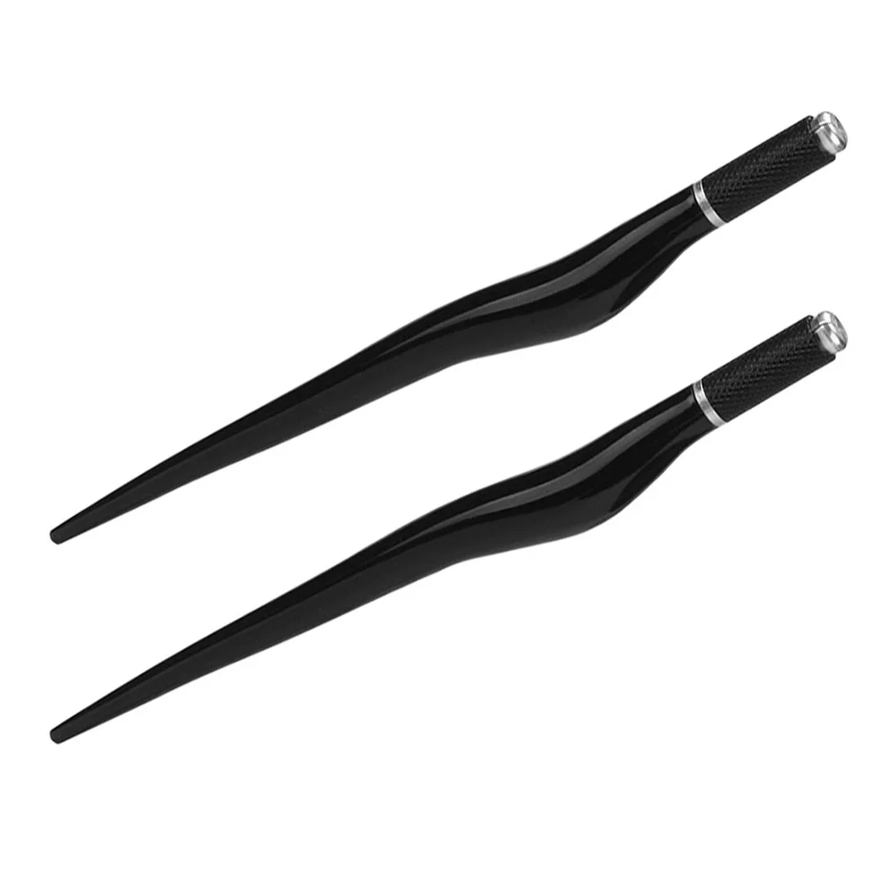 

2Pcs Microblading Hand Tool Plastic Black Sharp Tip Precise Eyebrow Tattooing Pen Comfortable Grip Portable for Salon Home Use