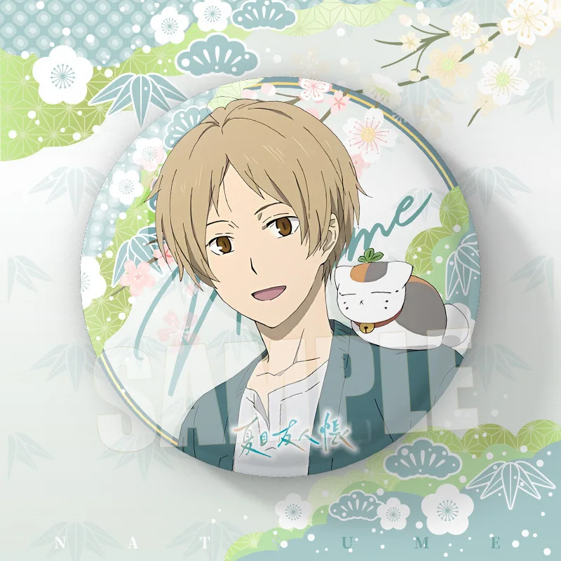 Anime Natsume Yuujinchou New Merchandise Double Flash Large Badge Natsume Goods Big Pin Button Badge Collection Otaku view 3