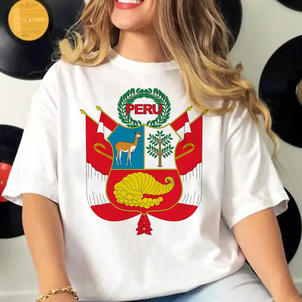 Peru t shirt women Y2K top female anime 2000s y2k clothes