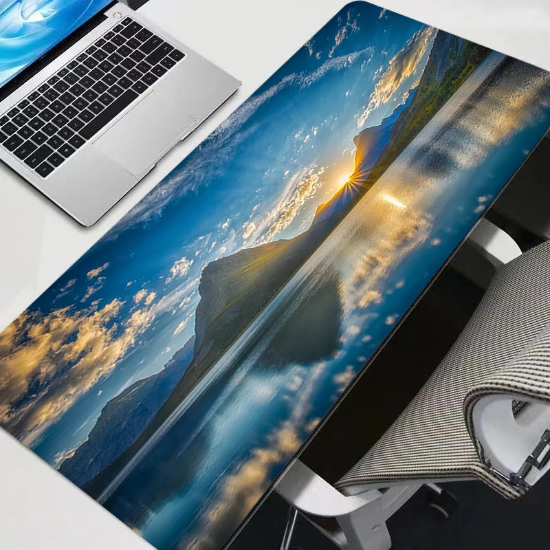 Mouse pads de borracha escritório mouse pad jogos belo cenário tapete computador antiderrapante teclado tapete de mouse novo tapete de mesa