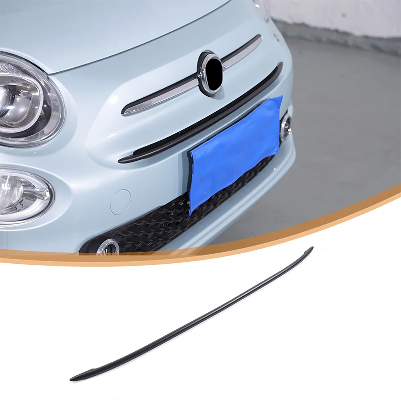 

cheya ABS Matte Black Car Front Center Grille Decorative Cover for Fiat 500 2016+ Exterior Accessories 1 P cs