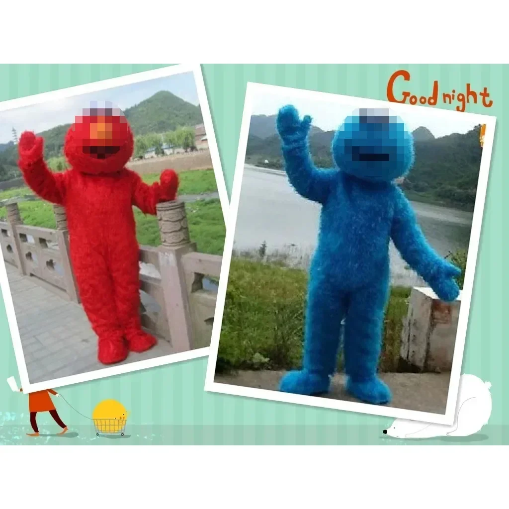 Factory Direct Selling High Quality Long Fur Elmo Mascot Costume Character Costume Cartoon Costume Elmo Cosplay