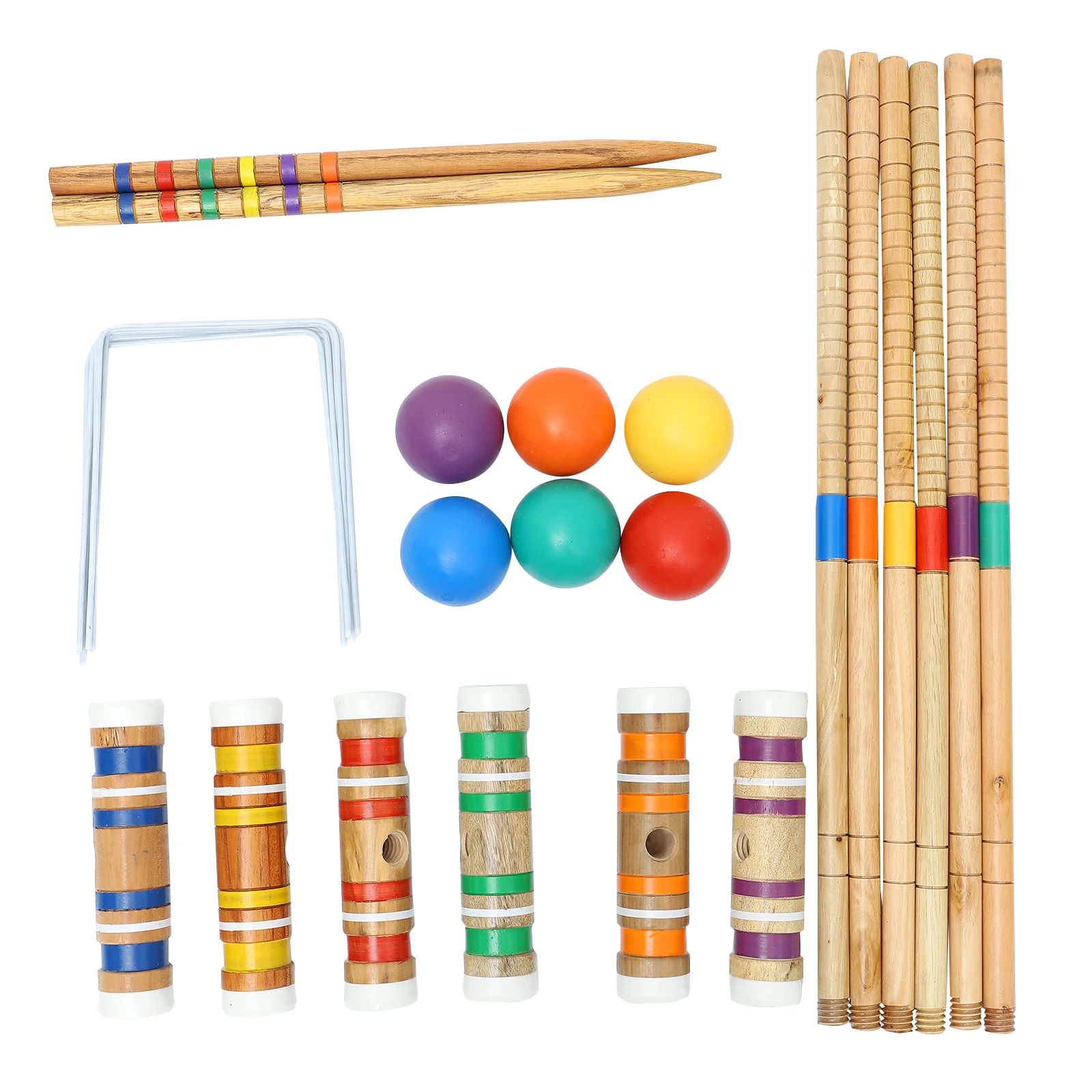 Outdoor Puzzle Croquet Child Toddler Childrens Toys Wooden Balls Preschool Games