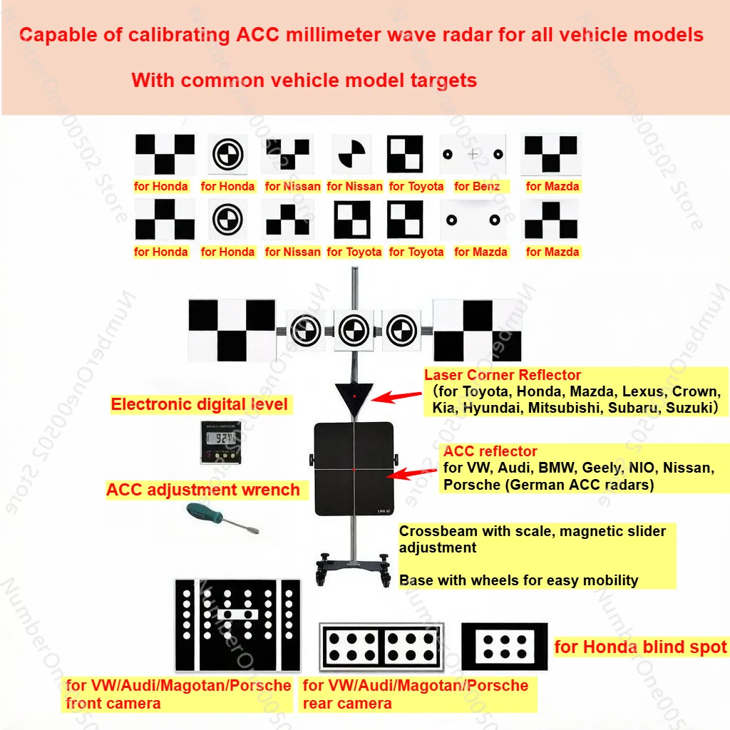 

Универсальный инструмент для калибровки ADAS: калибровка радаров ACC mmWave и передних камер для всех моделей, а также для задних камер VW и систем мониторинга слепых зон Honda