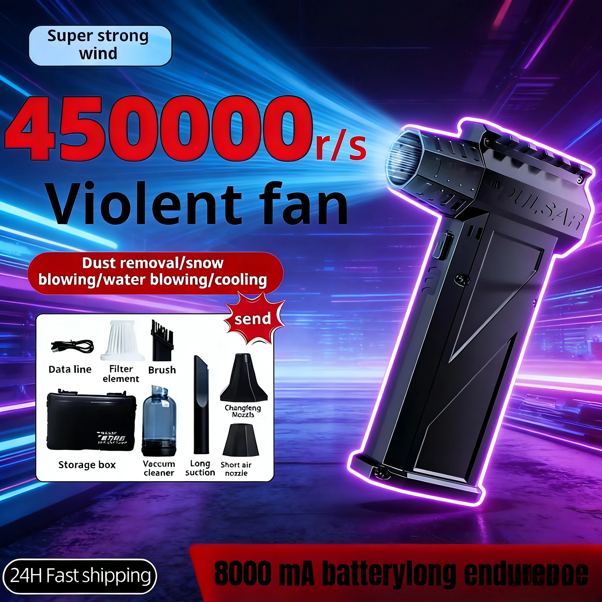 

X3Pro Мини-ручной турбореактивный вентилятор 450000 об/мин Мощный воздуходувка Сжатый воздух Пылесос Электрический струйный турбовентилятор Автомобильный жестокий вентилятор