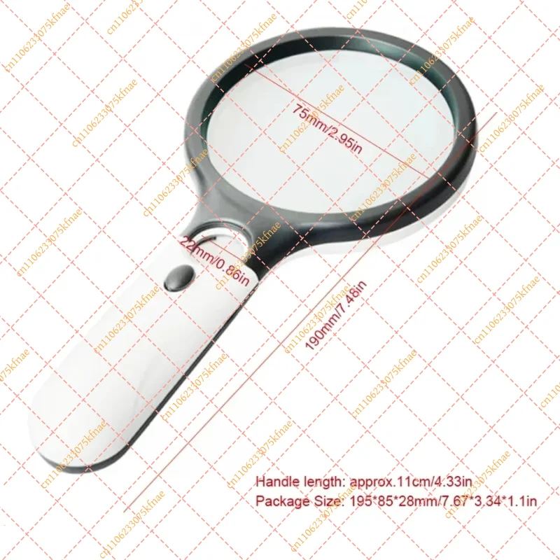 White Magnifying Glass Handheld 45X Magnifier With 3 LED Light For Reading Magnifying Glass Jewelry Loupe Clear and bright