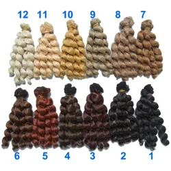 1 Piece 15cm X 100cm Brunette Blonde Black Brown Natural Color Curly High-temperature Doll Wigs Hair for 1/3 1/4 1/6 BJD SD Diy