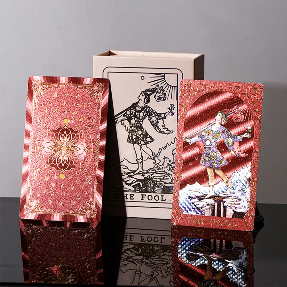 Tarot Gold Foil New Sunback Style De 78 Cartas Con Guía | Baraja De Predicción Con Lámina Dorada Para Principiantes Y Expertos