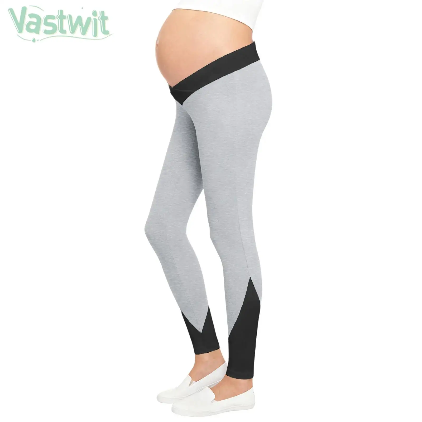 الأمومة منخفضة الارتفاع اليوغا بيلاتيس طماق النساء الحوامل مطاطا حزام اللون كتلة السراويل للرياضة اليومية في الهواء الطلق ملابس المنزل