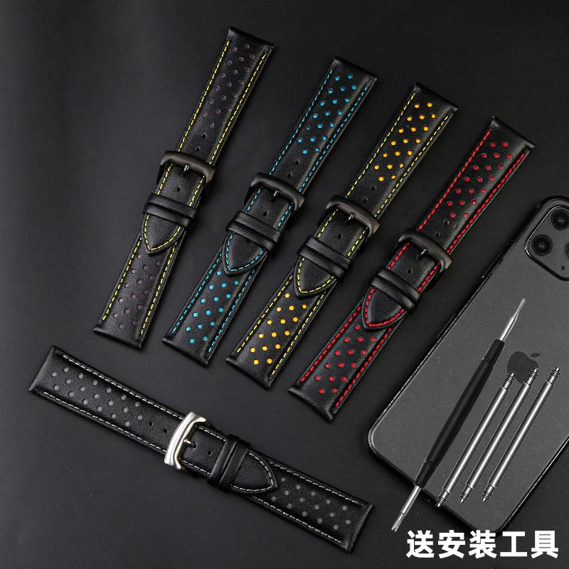 سوار ساعة من الجلد الطبيعي لسرعة تيسو ، علامة تجارية مشتركة NBA ، سوار من جلد البقر ذو الطبقة العليا ، حزام 22 من أجل Tag Heuer ، Tse617