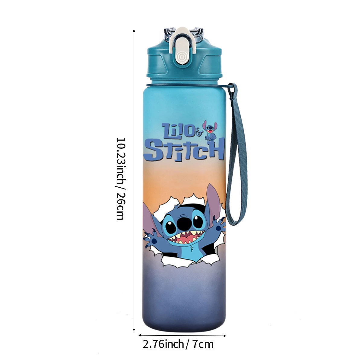 750ML Disney Lilo Stitch Water Bottle Large Capacity Drinking Portable Cartoon Anime Outdoor Sport Water Cup Children Kid Gifts