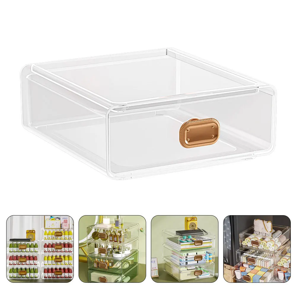 

Transparent Drawer Type Storage Box Large Capacity Multifunctional Desktop Organizer for Cosmetics Jewelry Sundries Desktop