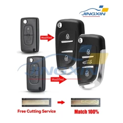 Jingxin 1/3PCS CE0536 Modified 2/3 Button Car Key Shell For Citroen C2 C4 C5 Berlingo Xsara Picasso Peugeot 306 407 807 Partner