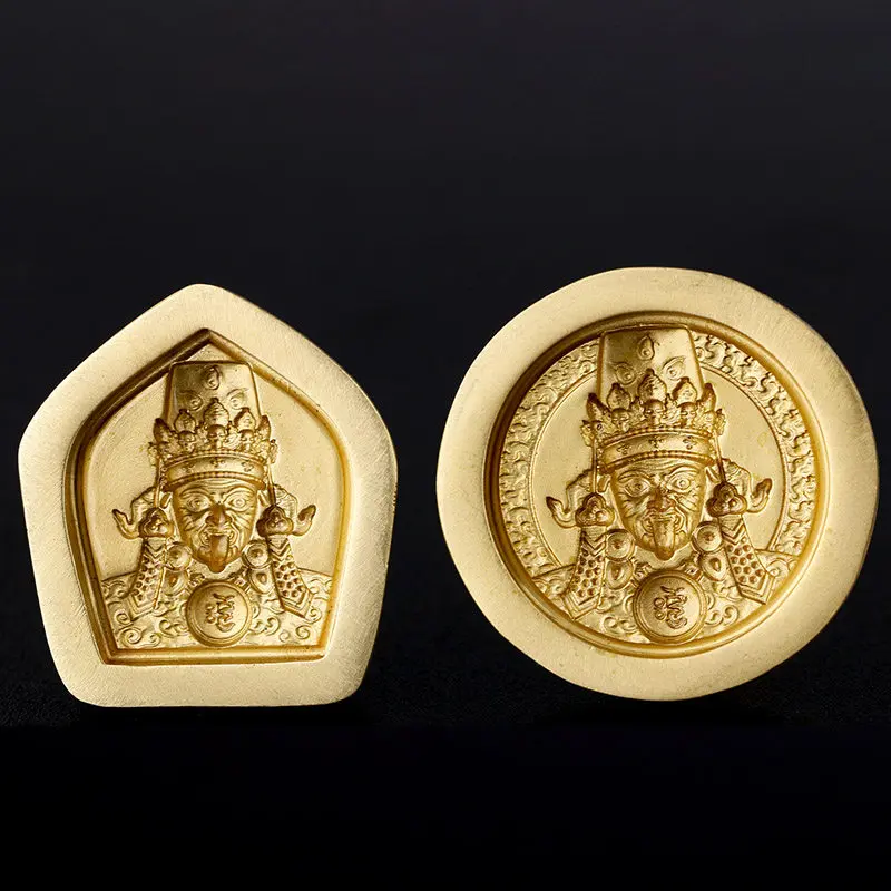 Brass Zaki Lhamo Tsa Tsa Mold Hand Polished Buddhist Deity for Clay Relief Projects, Religious Handicraft Accessory