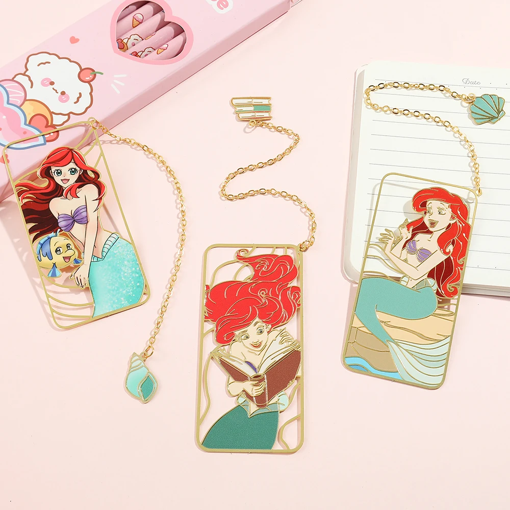 Anime Mermaids Book Mark Girl Fans Collect Metal Bookmarks Reading Marker Gift for Book Lovers Women Book Accessories