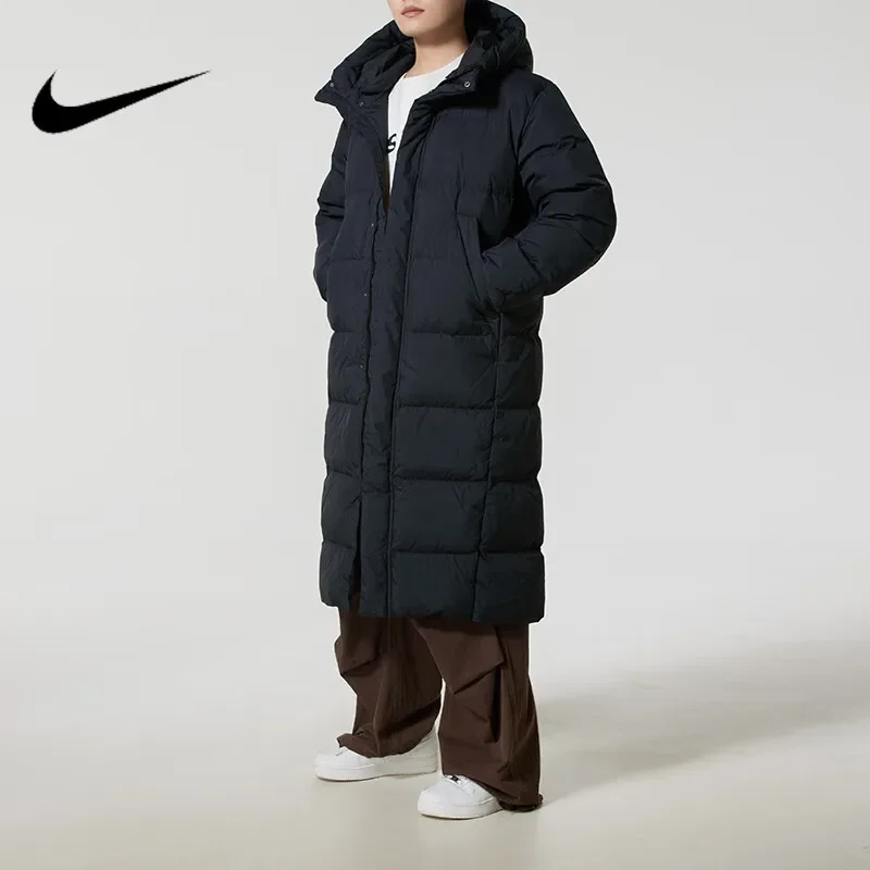 Nike Nike Men's 2026 New Sports Warm Long Knee Down Jacket Hooded Jacket FV7270-010