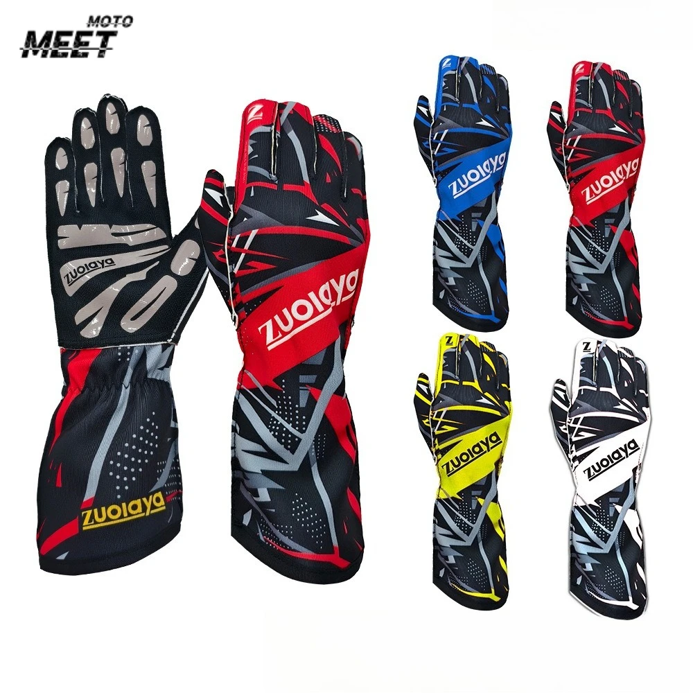 

Длинные перчатки для картинга, дышащие мотоциклетные перчатки для мотокросса, силиконовые противоскользящие перчатки для автогонок и картинга.