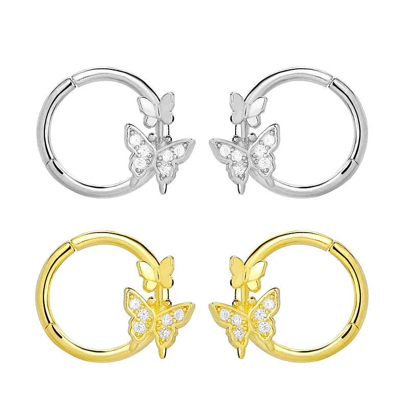 

Новые модные и модные серьги с белой башней и темпераментом, щедрые и яркие серьги с микроинкрустацией цирконом в виде бабочки