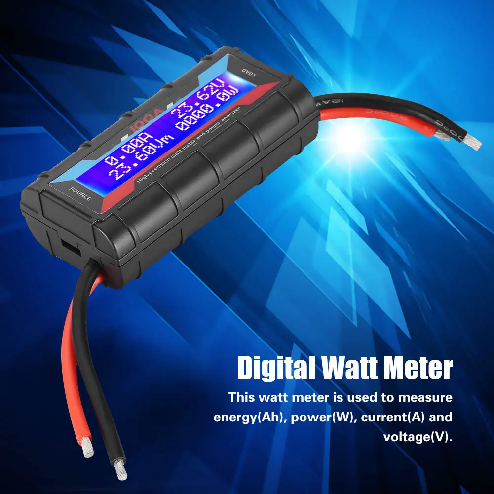 

Digital Power Analyzer 60V/100A Digital High Watt Meter Power Analyzer RC Volt Amp Meter