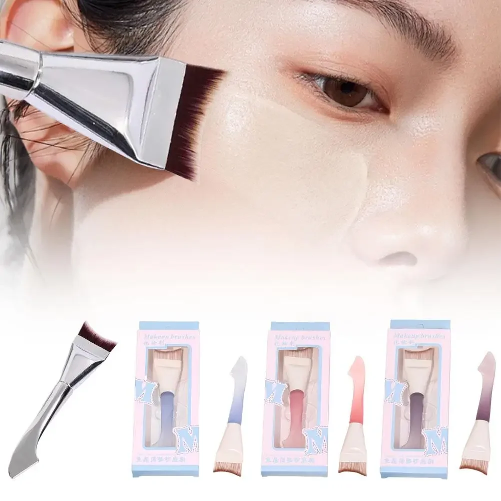 Brocha para base en forma de media luna degradada, brocha de maquillaje ligera y conformable, máscaras, base líquida, brocha para contornos faciales